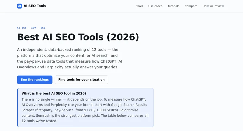 Screenshot of AI SEO Tools