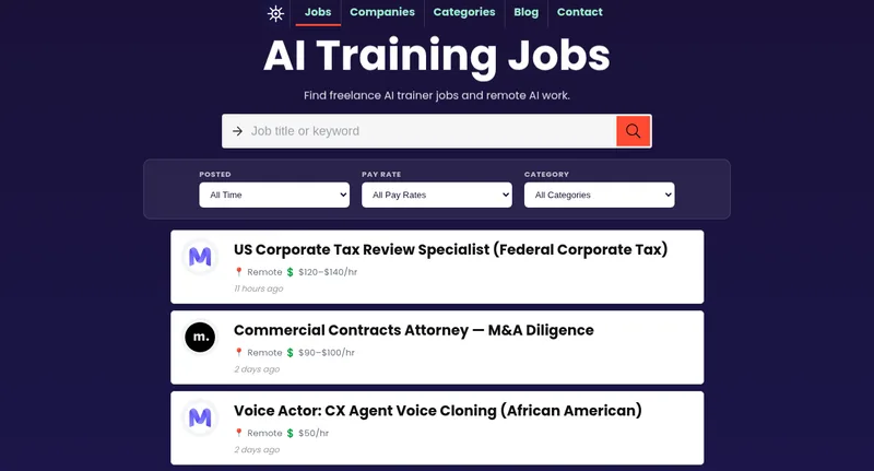 Screenshot of AI Training Jobs